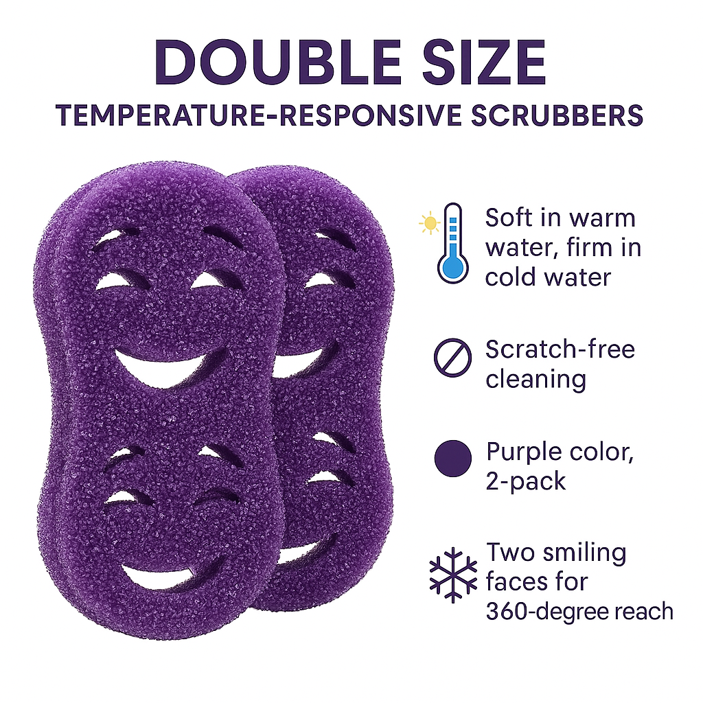 The Original Double Moji Temperature-Sensitive Scrubbing Sponge