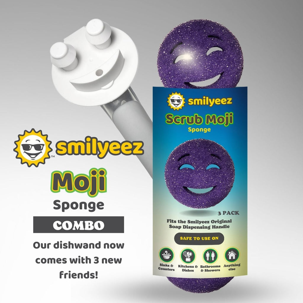 The Original Scrub Moji Smiling Sponge Handle - Scrub Moji Combo - Purple Sponge