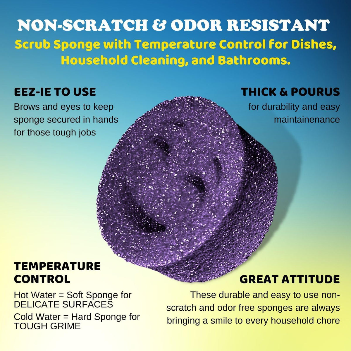 The Original Scrub Moji Temperature-Sensitive Scrubbing Sponge
