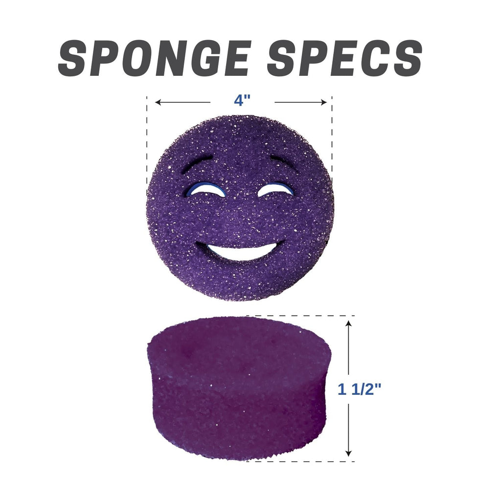 The Original Scrub Moji Smiling Sponge Handle - Scrub Moji Combo - Purple Sponge