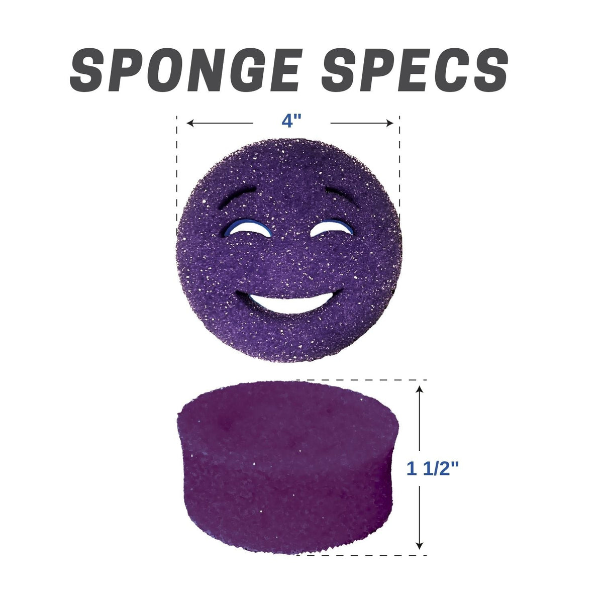 The Original Scrub Moji Smiling Sponge Handle - Scrub Moji Combo - Purple Sponge