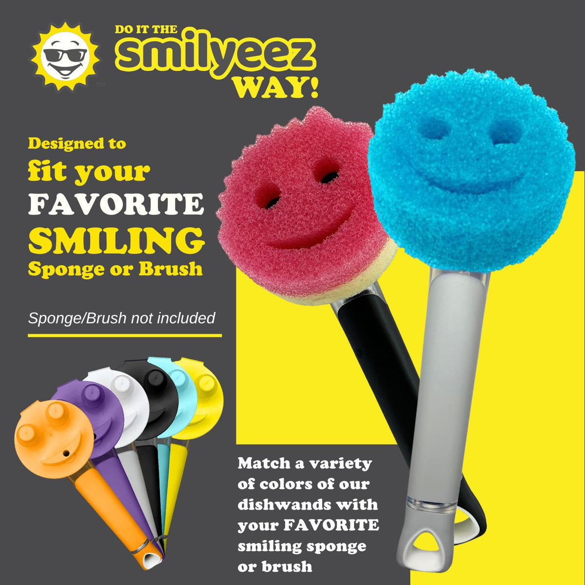 The Original Scrub Moji Smiling Sponge Handle