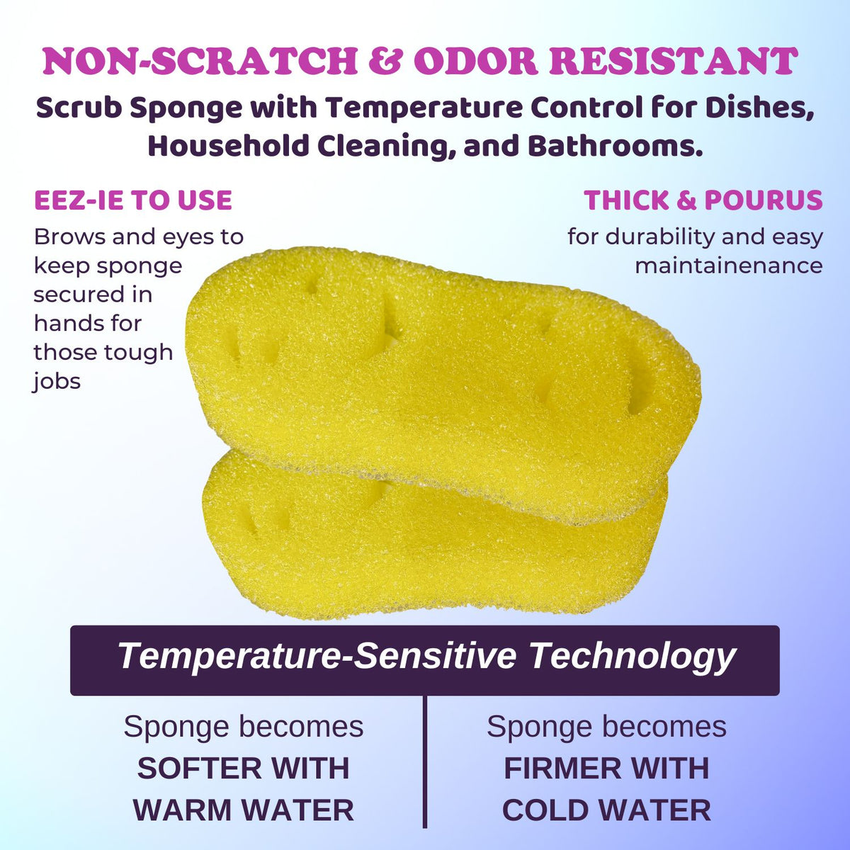 The Original Double Moji Temperature-Sensitive Scrubbing Sponge