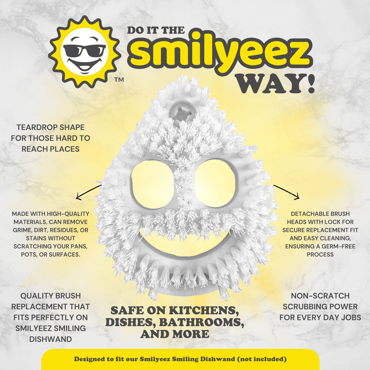 Scrub Moji - Smiling Sponge Handle - Smiling Scrub Brush Combo