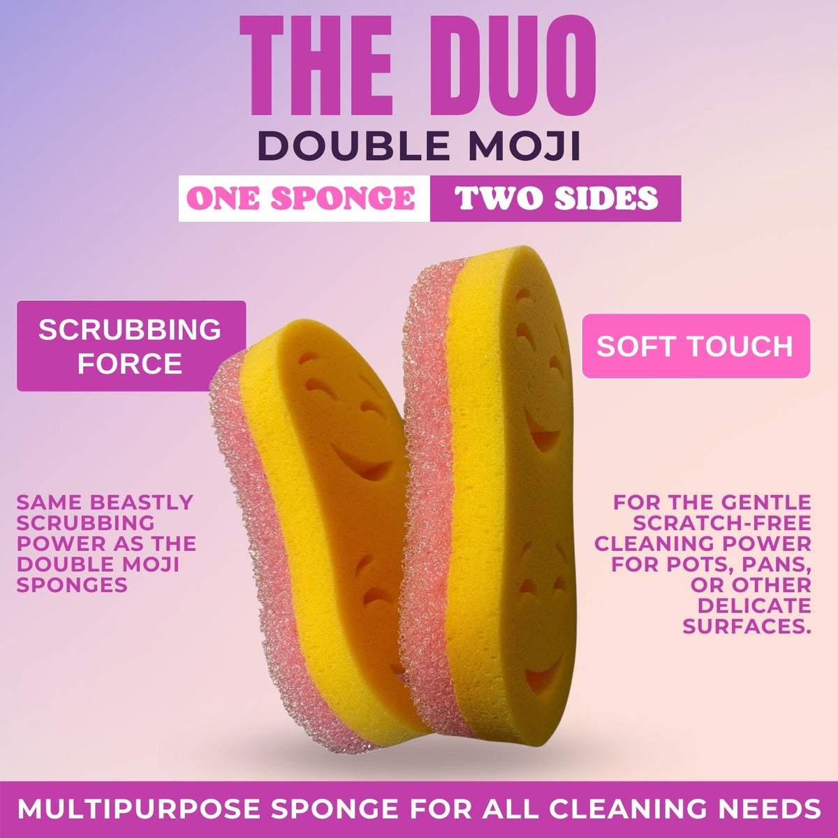 The Original Double Moji Temperature-Sensitive Scrubbing Sponge